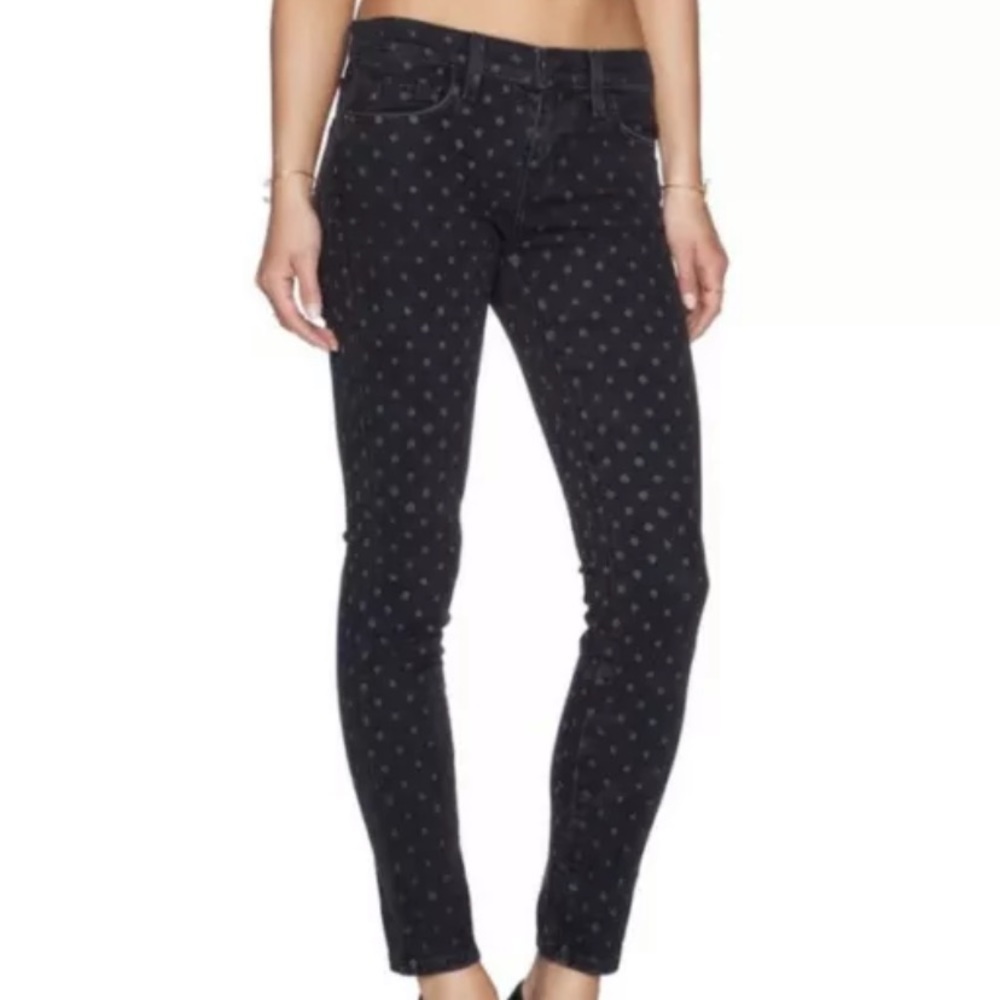 Current/Elliott The Stiletto Polka Dot Revival Black Jeans- Sz 26 0